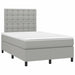 Pat box spring cu saltea, gri deschis, 120x190 cm, textil - WALTI WALTI