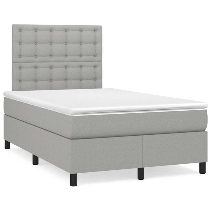 Pat box spring cu saltea, gri deschis, 120x190 cm, textil - WALTI WALTI