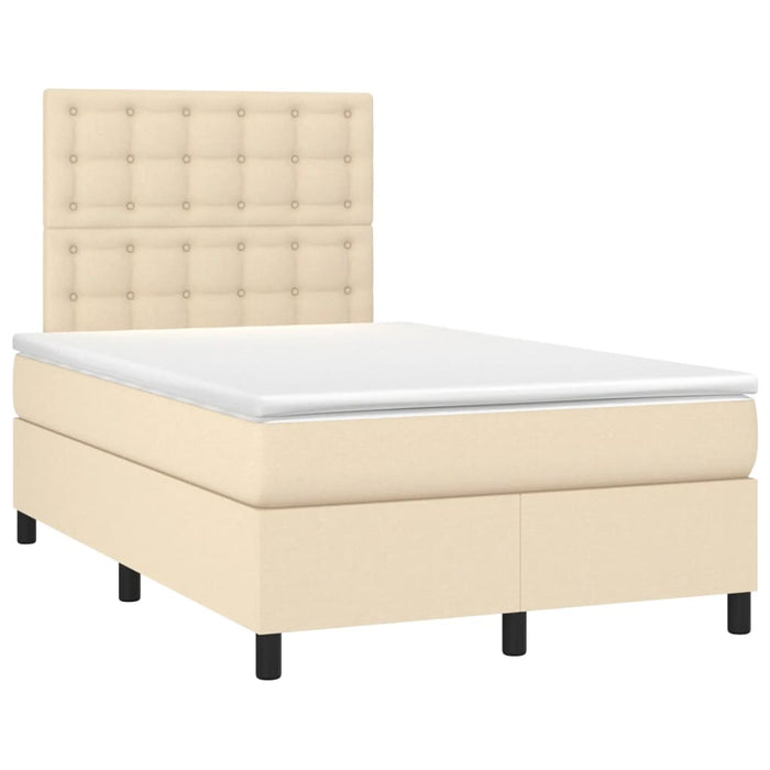 Pat continental cu saltea, crem, 120x190 cm, textil WALTI