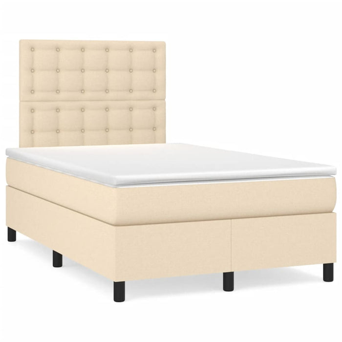 Pat continental cu saltea, crem, 120x190 cm, textil WALTI