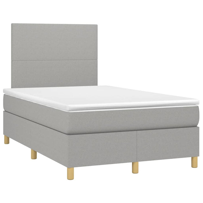 Pat box spring cu saltea, gri deschis, 120x190 cm, textil - WALTI WALTI