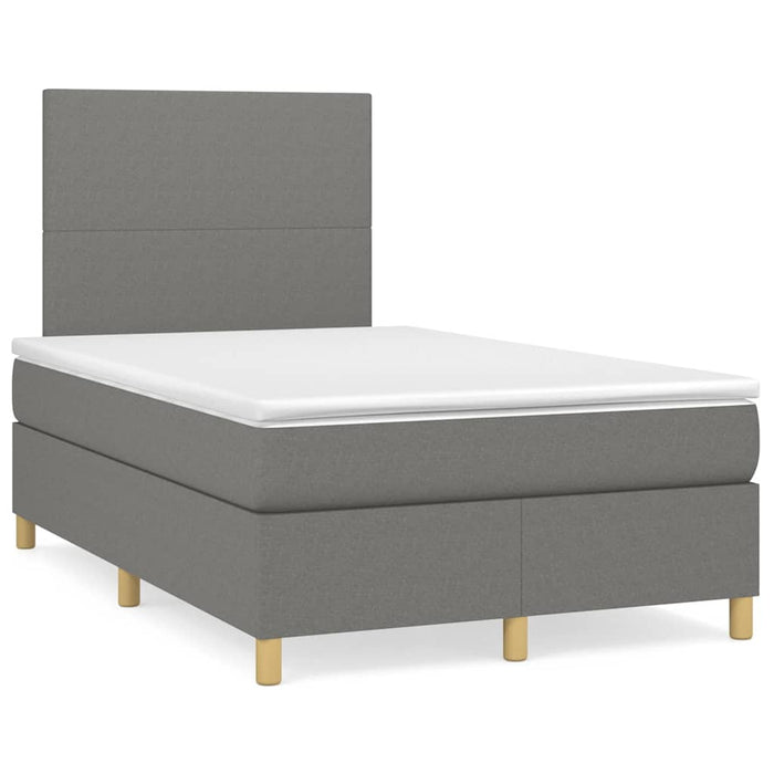 Pat box spring cu saltea, gri închis, 120x190 cm, textil - WALTI WALTI