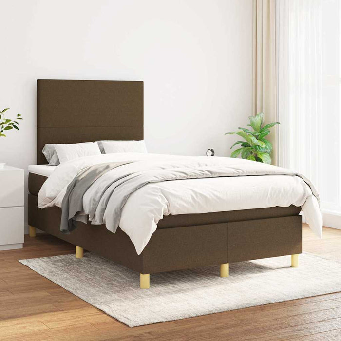 Pat box spring cu saltea, maro închis, 120x190 cm, textil - WALTI WALTI