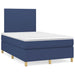 Pat box spring cu saltea, albastru, 120x190 cm, material textil - WALTI WALTI