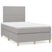Pat box spring cu saltea, gri deschis, 120x190 cm, textil - WALTI WALTI