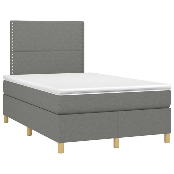 Pat box spring cu saltea, gri închis, 120x190 cm, textil - WALTI WALTI