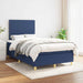 Pat box spring cu saltea, albastru, 120x190 cm, material textil - WALTI WALTI