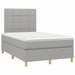 Pat box spring cu saltea, gri deschis, 120x190 cm, textil - WALTI WALTI
