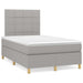 Pat box spring cu saltea, gri deschis, 120x190 cm, textil - WALTI WALTI