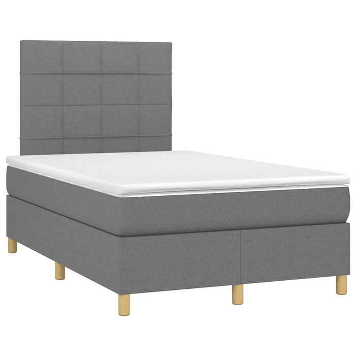 Pat box spring cu saltea, gri închis, 120x190 cm, textil - WALTI WALTI
