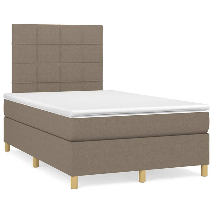 Pat box spring cu saltea, taupe, 120x190 cm material textil - WALTI WALTI