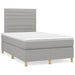 Pat box spring cu saltea, gri deschis, 120x190 cm, textil - WALTI WALTI