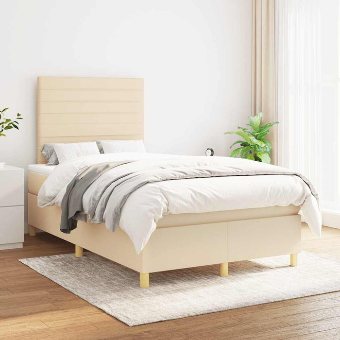 Pat continental cu saltea, crem, 120x190 cm, textil - WALTI WALTI