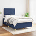 Pat box spring cu saltea, albastru, 120x190 cm, material textil - WALTI WALTI