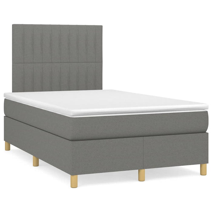 Pat box spring cu saltea, gri închis, 120x190 cm, textil - WALTI WALTI