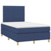 Pat box spring cu saltea, albastru, 120x190 cm, material textil - WALTI WALTI