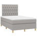 Pat box spring cu saltea, gri deschis, 120x190 cm, textil - WALTI WALTI