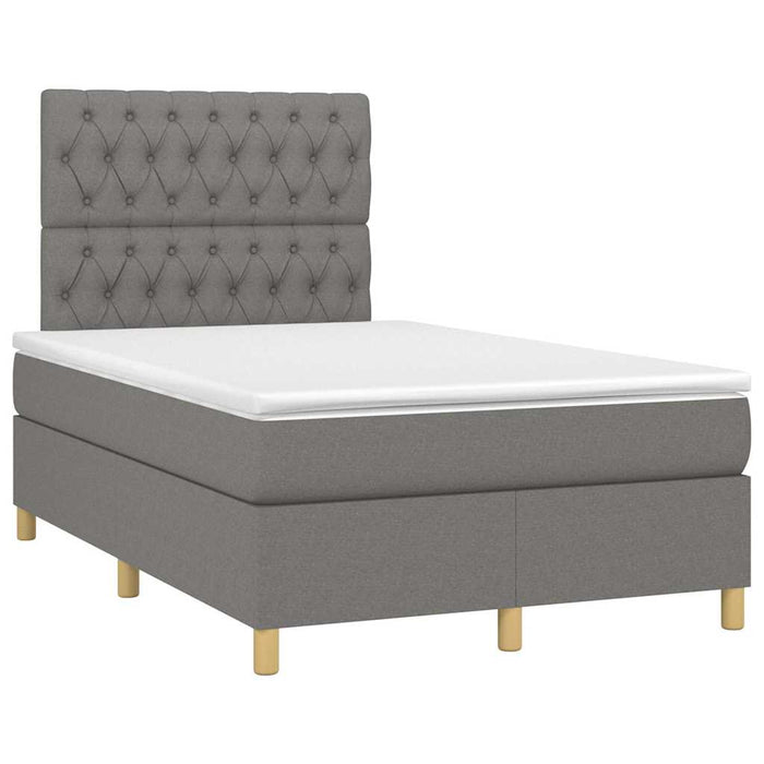 Pat box spring cu saltea, gri închis, 120x190 cm, textil - WALTI WALTI