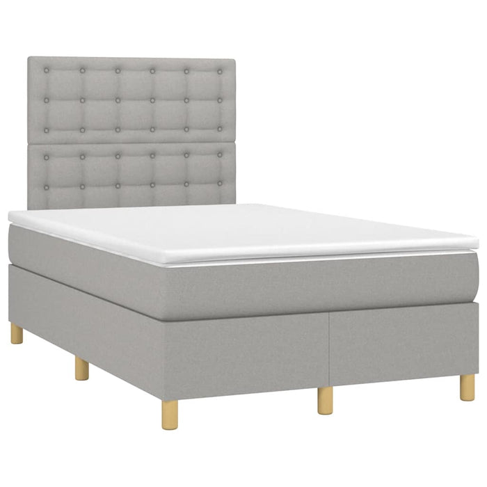 Pat box spring cu saltea, gri deschis, 120x190 cm, textil - WALTI WALTI