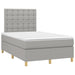 Pat box spring cu saltea, gri deschis, 120x190 cm, textil - WALTI WALTI