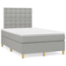 Pat box spring cu saltea, gri deschis, 120x190 cm, textil - WALTI WALTI