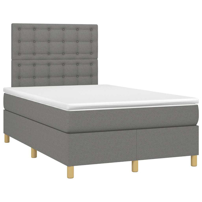 Pat box spring cu saltea, gri închis, 120x190 cm, textil - WALTI WALTI