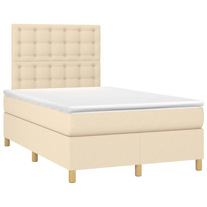 Pat continental cu saltea, crem, 120x190 cm, textil WALTI