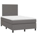 Pat box spring cu saltea, gri, 120x190 cm, piele ecologică - WALTI WALTI