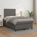Pat box spring cu saltea, gri, 120x190 cm, piele ecologică - WALTI WALTI