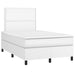 Pat box spring cu saltea, alb, 120x190 cm, piele ecologică - WALTI WALTI