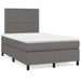 Pat box spring cu saltea, gri, 120x190 cm, piele ecologică - WALTI WALTI