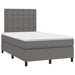 Pat box spring cu saltea, gri, 120x190 cm, piele ecologică - WALTI WALTI