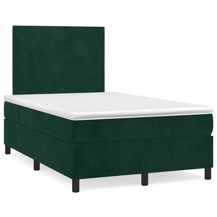 Pat box spring cu saltea, verde închis, 120x190 cm, catifea - WALTI WALTI