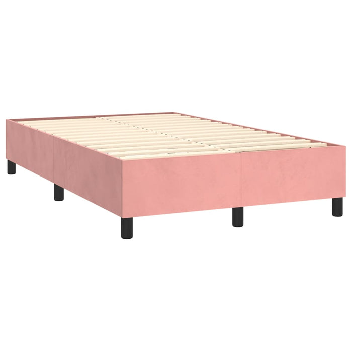 Pat box spring cu saltea, negru, 120x190 cm, catifea WALTI