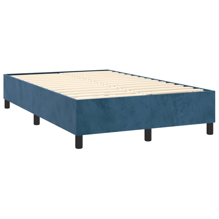 Pat box spring cu saltea, albastru închis, 120x190 cm, catifea - WALTI WALTI