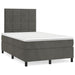 Pat box spring cu saltea, gri închis, 120x190 cm, catifea - WALTI WALTI