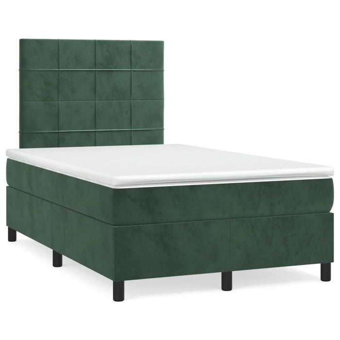 Pat box spring cu saltea, verde închis, 120x190 cm, catifea - WALTI WALTI
