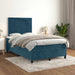 Pat box spring cu saltea, albastru închis, 120x190 cm, catifea - WALTI WALTI