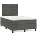 Pat box spring cu saltea, gri închis, 120x190 cm, catifea - WALTI WALTI