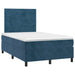 Pat box spring cu saltea, albastru închis, 120x190 cm, catifea - WALTI WALTI