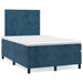 Pat box spring cu saltea, albastru închis, 120x190 cm, catifea - WALTI WALTI