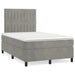 Pat box spring cu saltea, gri deschis, 120x190 cm, catifea - WALTI WALTI
