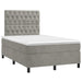 Pat box spring cu saltea, gri deschis, 120x190 cm, catifea - WALTI WALTI