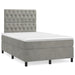 Pat box spring cu saltea, gri deschis, 120x190 cm, catifea - WALTI WALTI
