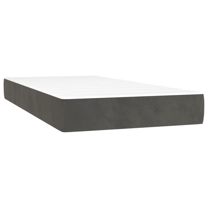 Pat box spring cu saltea, gri închis, 120x190 cm, catifea - WALTI WALTI