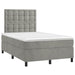 Pat box spring cu saltea, gri deschis, 120x190 cm, catifea - WALTI WALTI