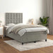 Pat box spring cu saltea, gri deschis, 120x190 cm, catifea - WALTI WALTI