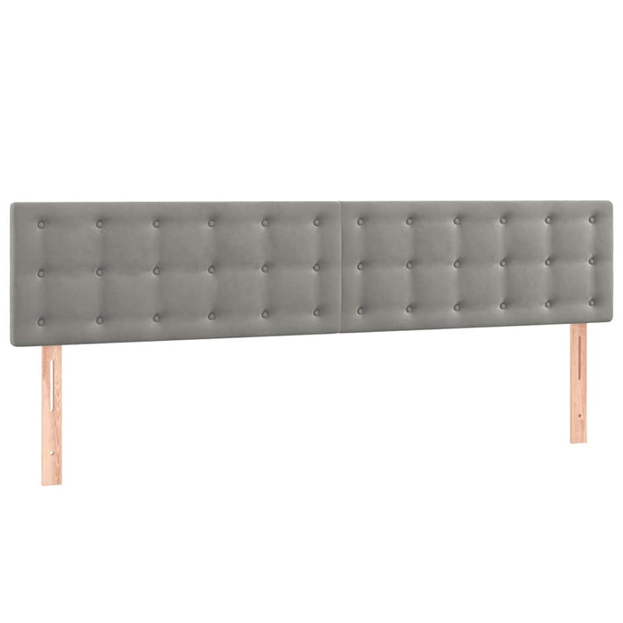 Pat box spring cu saltea, gri deschis, 120x190 cm, catifea - WALTI WALTI