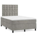 Pat box spring cu saltea, gri deschis, 120x190 cm, catifea - WALTI WALTI