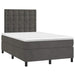 Pat box spring cu saltea, gri închis, 120x190 cm, catifea - WALTI WALTI